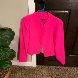 Bright pink blazer.